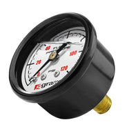 Grams Performance Universal 0-120 PSI Fuel Pressure Guage - White Face