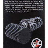 AEM Dryflow Conical Air Filter 2.75in Flange ID / 6in Base OD / 5.125in Top OD / 9.125in Height