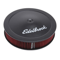 Edelbrock Air Cleaner Pro-Flo Series Round 14 In Diameter Cloth Element 3/8Indropped Base Black