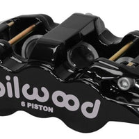 Wilwood Caliper-Aero6-R/H - Black 1.62/1.12/1.12in Pistons 1.25in Disc