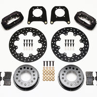 Wilwood Forged Dynalite Rear Drag Kit Drilled Rotor Chev 12 Bolt w/Clip Eliminator