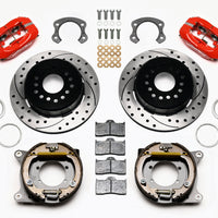 Wilwood Forged Dynalite P/S Park Brake Kit Drilled Red Ford 8.8 Special w/2.50in Offset-5 Lug