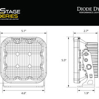 Diode Dynamics SS5 LED Pod Sport - Yellow Spot (Pair)