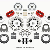 Wilwood Forged Dynalite-M Front Kit 10.75in Drilled Red 1950-1955 MG-TD/TF