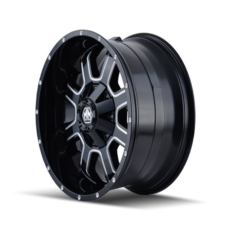 Mayhem 8103 Fierce 20x10 / 8x165.1 BP / -19mm Offset / 130.8mm Hub Black w/ Milled Spokes Wheel