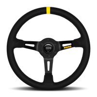 Momo MOD08 Steering Wheel 350 mm -  Black Suede/Black Spokes/1 Stripe