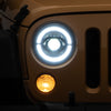 Raxiom 07-18 Jeep Wrangler JK Axial Series LED Headlights- Black Housing (Clear Lens)