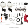 Wilwood Tandem Remote M/C Kit w L/H Brkt & Prop Valve - 1 1/8in Bore Ball Burnished