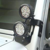 Rugged Ridge 07-18 Jeep Wrangler JK Semi-Gloss Black A Pillar Light Mount