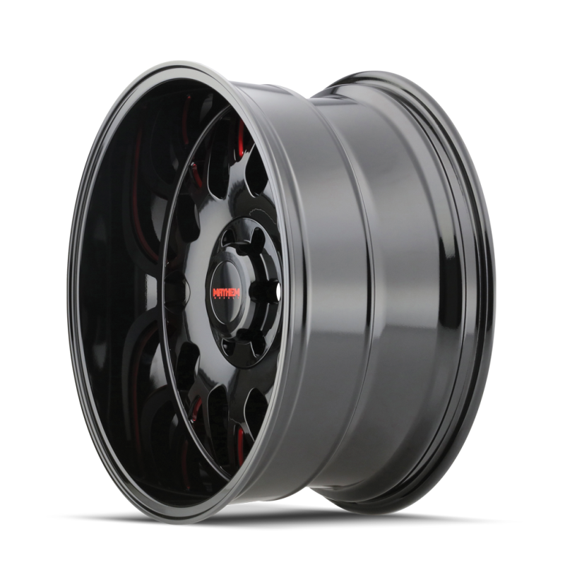 Mayhem 8110 Tripwire 20x9 / 6x135 BP / 0mm Offset / 87.1mm Hub Black w/ Prism Red Wheel