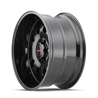 Mayhem 8110 Tripwire 20x9 / 8x170 BP / 18mm Offset / 130.8mm Hub Black w/ Prism Red Wheel