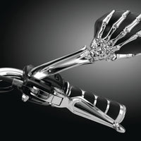 Kuryakyn Skeleton Hand Mirrors Chrome/Black