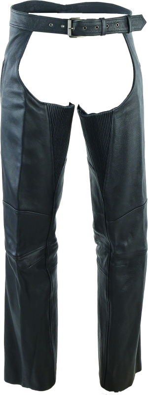 River Road Longhaul Leather Chaps Black - Medium