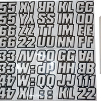 Hardline Snowmobile Lettering Registration Kit 2 in. - 500 Silver/Black