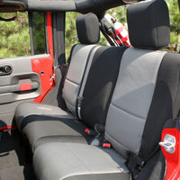 Rugged Ridge Seat Cover Kit Black/Gray 07-10 Jeep Wrangler JK 2dr