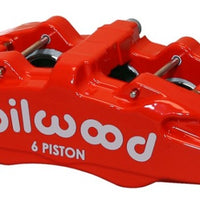 Wilwood Caliper-Forged Dynapro 6 5.25in Mount-Red-L/H 1.38/1.00/1.00in Pistons .81in Disc