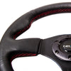 NRG Reinforced Steering Wheel (320mm) Leather w/Red Stitch