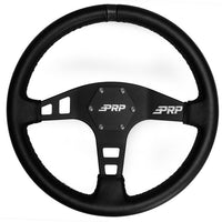 PRP Flat Leather Steering Wheel- Black