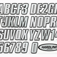 Hardline Boat Lettering Registration Kit 3 in. - 800 Silver/Black