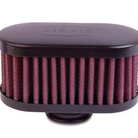 Airaid Rubber Top 1in ID - Push On 4in x 2in Oval OD 2in Tall Breather Filter