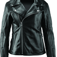 River Road Ironclad Classic Leather Jacket Black Womens - Large