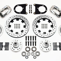 Wilwood Forged Dynalite Front Kit 12.19in Drilled Polished 37-48 Ford Psgr. Car Spindle