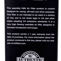 K&N Round Air Filter Assembly 5-1/8in FLG 11in OD 3-3/8in