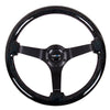 NRG Reinforced Steering Wheel (350mm / 3in Deep) Classic Blk Sparkle Wood Grain w/Blk 3-Spoke Center