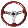 NRG Classic Wood Grain Steering Wheel (330mm) Wood Grain w/Chrome 3-Spoke Center