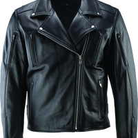 River Road Ironclad Classic Leather Jacket Black - 4XL