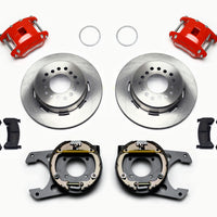 Wilwood D154 P/S Park Brake Kit Red 12 Bolt 2.75in offset Staggered Shock