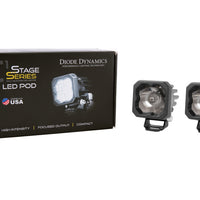 Diode Dynamics Stage Series C1 LED Pod Pro - White Wide Standard ABL (Pair)