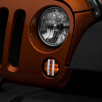 Raxiom 07-18 Jeep Wrangler JK Axial Series LED Front Turn Signals (Smoked)