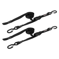 SpeedStrap 1In x 10Ft CAM-Lock Tie Down w/ Snap FtSFt Hooks (2 Pack) - Black