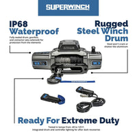 Superwinch 10000 LBS 12V DC 3/8in x 85ft Wire Rope SX 10000 Winch