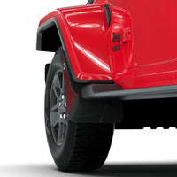 Rally Armor 19-24 Jeep JT Gladiator (Mojave/Rubicon) Black Mud Flap w/Metallic Black Logo