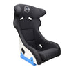 NRG FRP Bucket Seat - White Finish with Arrow Embroidery And Blue Side Mount Bracket