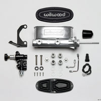 Wilwood HV Tandem M/C Kit w L/H Bracket & Prop Valve - 15/16in Bore Ball Burnished-W/Pushrod