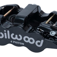 Wilwood Caliper - Aero4-DS Forged Four-Piston Caliper Black 1.12in Piston 1.10in Rotor - Black