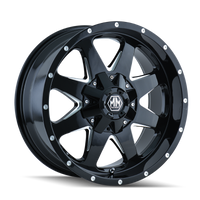 Mayhem 8040 Tank 20x9 / 5x114.3 BP / -12mm Offset / 87mm Hub Black w/ Milled Spokes Wheel