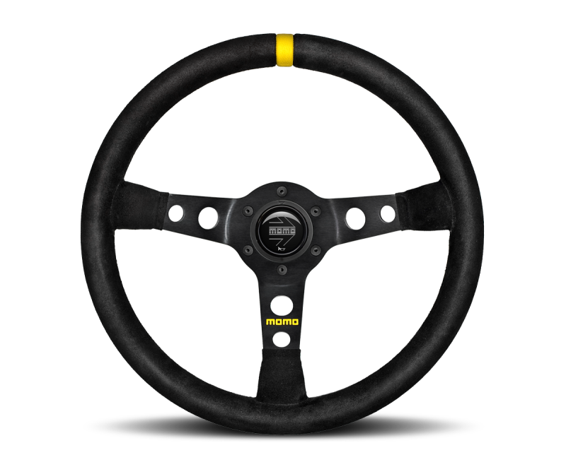 Momo MOD07 Steering Wheel 350 mm -  Black Suede/Black Spokes/1 Stripe