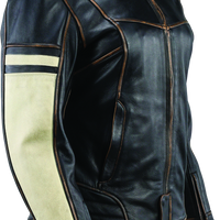 River Road Dame Vintage Leather Jacket Black Womens - Small