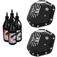 aFe Power Pro Series Dana 44 Front & Rear Diff Cover Black w/ Mach Fins 97-18 Jeep Wrangler (TJ/JK)