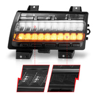 ANZO 2018-2021 Jeep Wrangler LED Side Markers Chrome Housing Smoke Lens w/ Seq. Signal Low Config