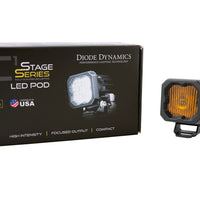 Diode Dynamics Stage Series C1 LED Pod - Yellow SAE Fog Standard ABL Each