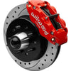 Wilwood 63-87 Chevy C10 Narrow Superlite 6R Front Brake Kit Drilled & Slotted 12.19in Rotors - Red