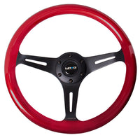 NRG Classic Wood Grain Steering Wheel (350mm) Red Pearl/Flake Paint w/Black 3-Spoke Center