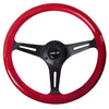 NRG Classic Wood Grain Steering Wheel (350mm) Red Pearl/Flake Paint w/Black 3-Spoke Center