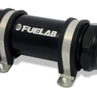 Fuelab 828 In-Line Fuel Filter Long -8AN In/Out 6 Micron Fiberglass - Black