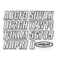 Hardline Boat Lettering Registration Kit 3 in. - 800 White/Black